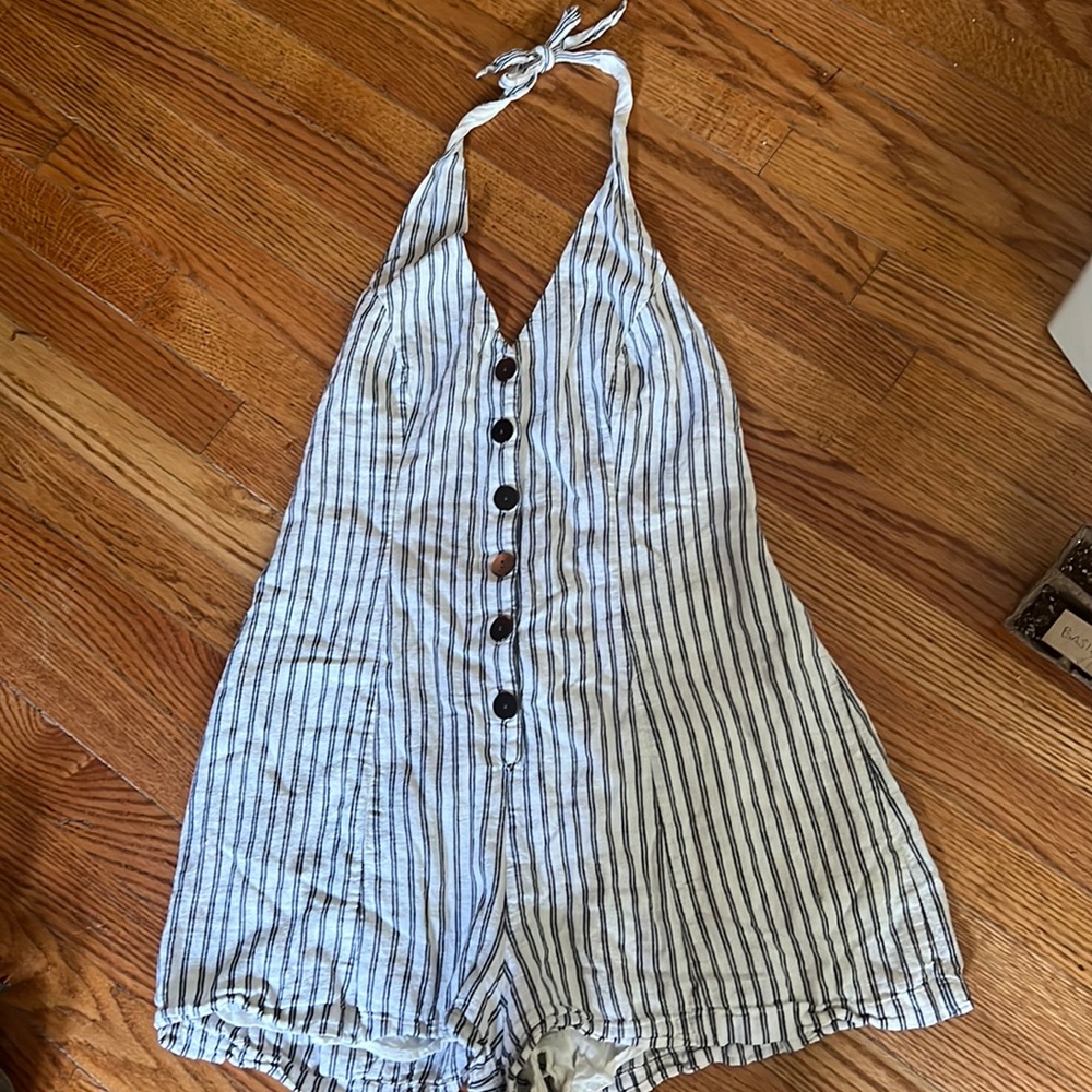 urban outfitters striped romper, size L